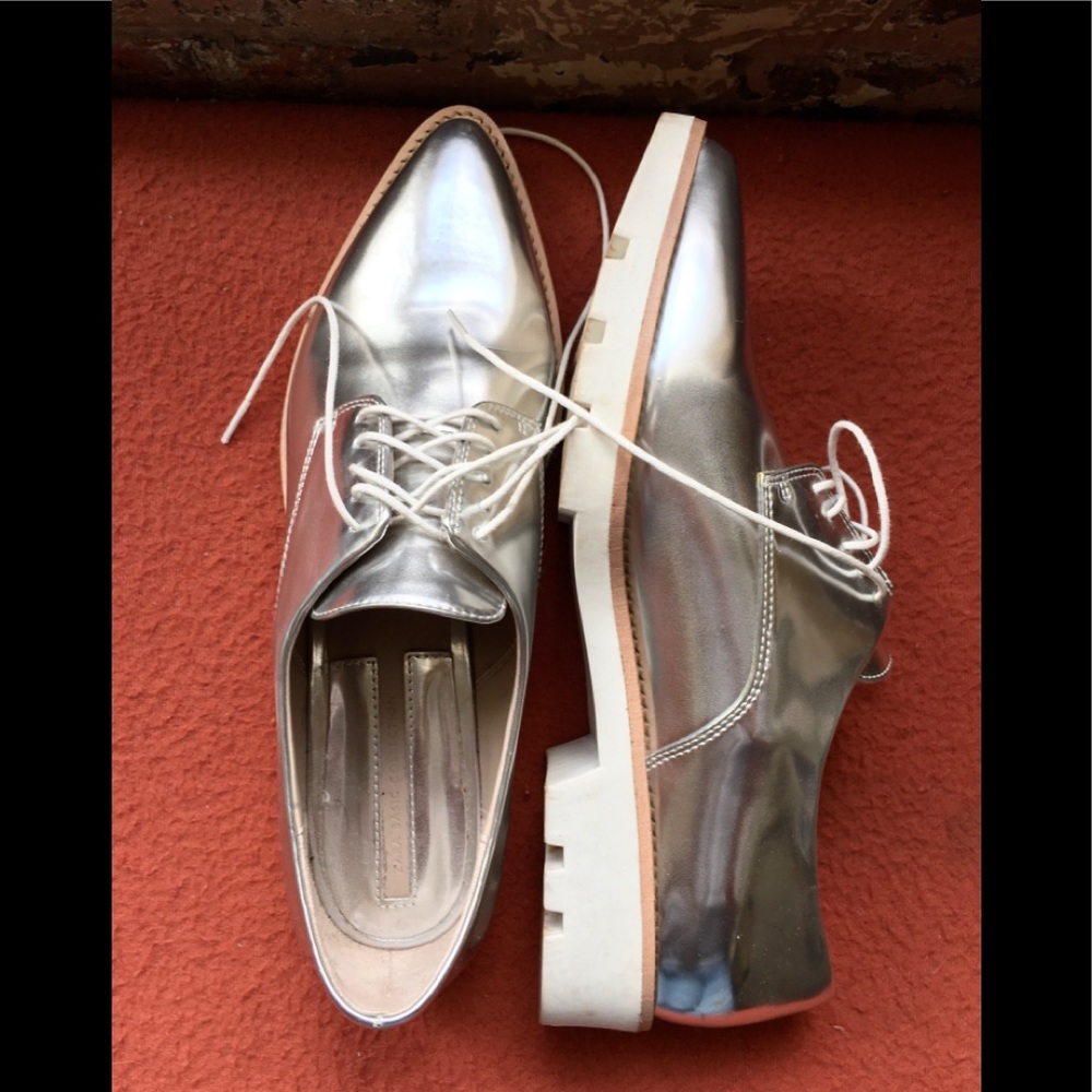 Zara Basic Collection Silver Brogues - image 4